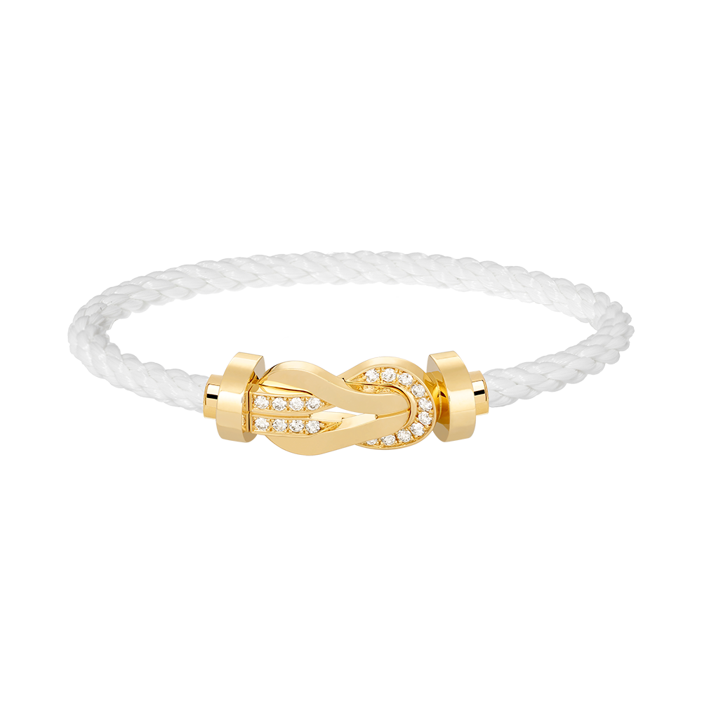 [AuraEcho]CHANCE LARGE 8 FIGURE BUCKLE HALF DIAMOND BRACELET GOLD