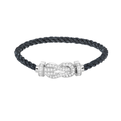[AuraEcho]CHANCE LARGE 8 FIGURE BUCKLE FULL DIAMOND BRACELET SILVER