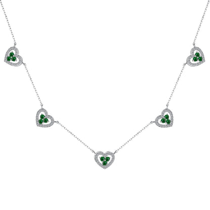 [AuraEcho]Sparkling Five Heart Necklace