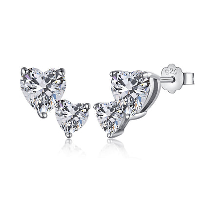 [AuraEcho]Double Heart-Shape Classic Princess Style Earrings