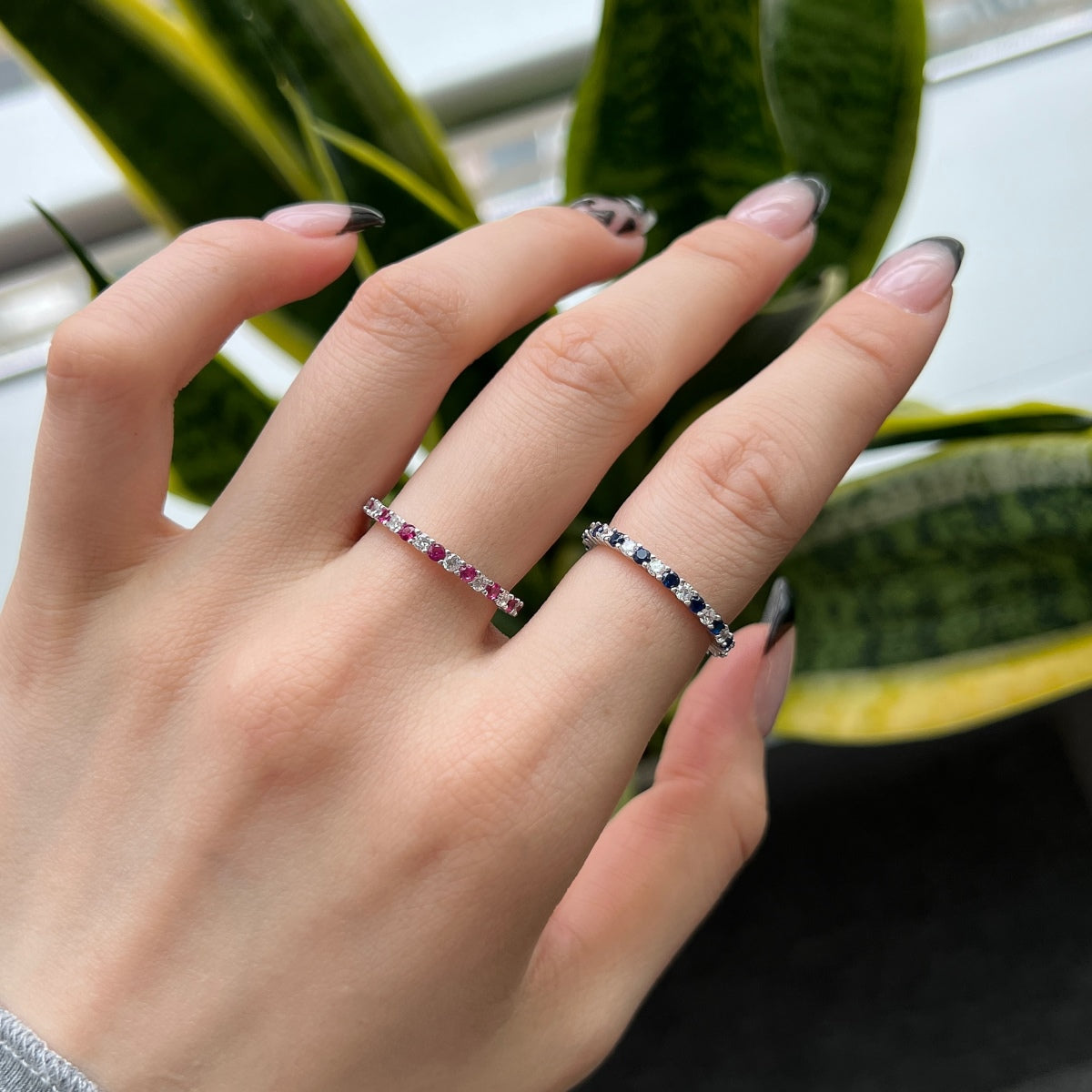 [AuraEcho]Exquisite Colorful Round Cut Tennis Ring