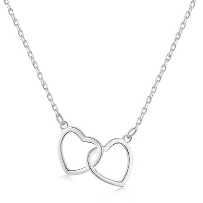 [AuraEcho]Sterling Silver Love Double Ring Necklace