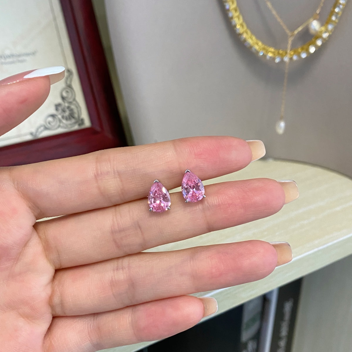 [AuraEcho]Ornate Water Drop Shape Earrings