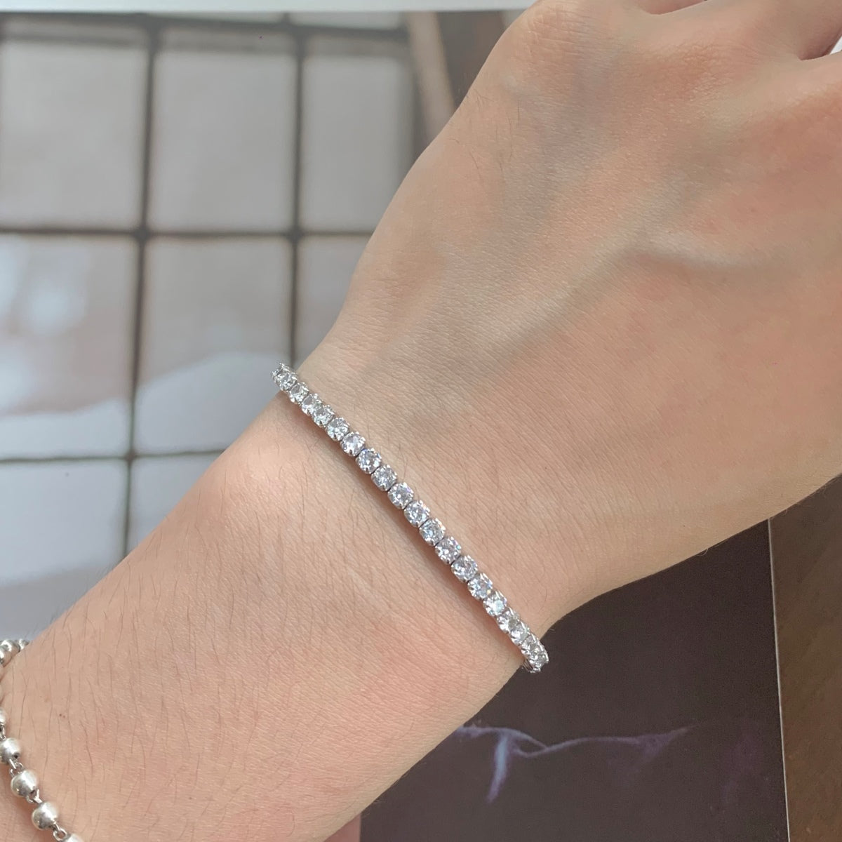 [AuraEcho]Sparkling Round Cut Daily Bracelet