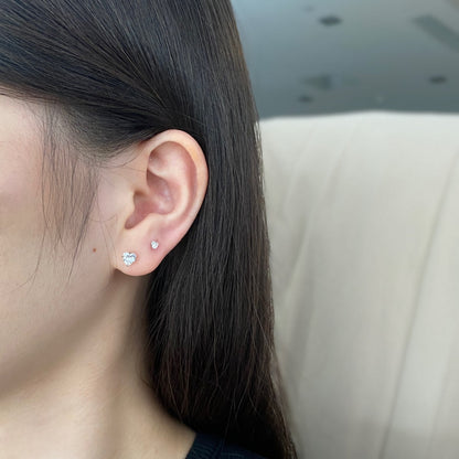 [AuraEcho]Sparkling Heart Shaped Simple Earrings