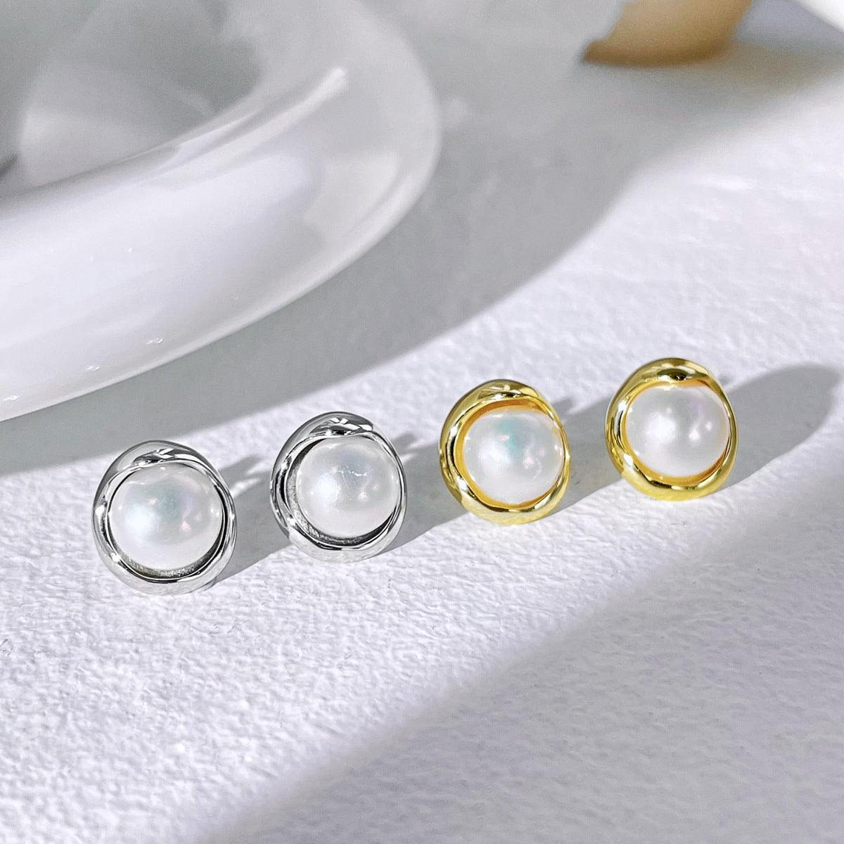 [AuraEcho]Dainty Bread Pearl Earrings