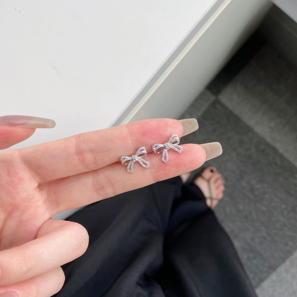 [AuraEcho]Dainty Bow Shape Earrings