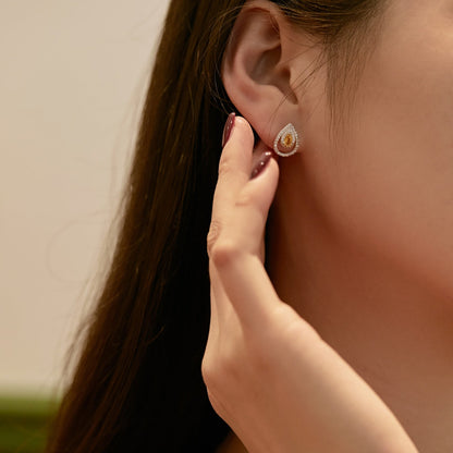 [AuraEcho]Sparkling Delicate Water Drop Shape Daily Earrings