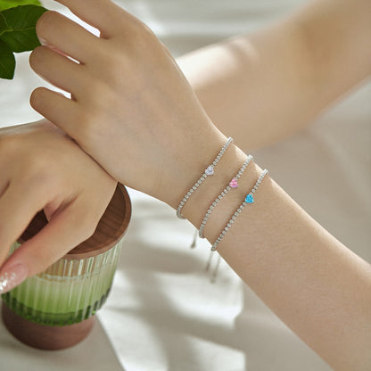 [AuraEcho]0.5 Carat Elegant Romantic Heart Shape Lover Bracelet