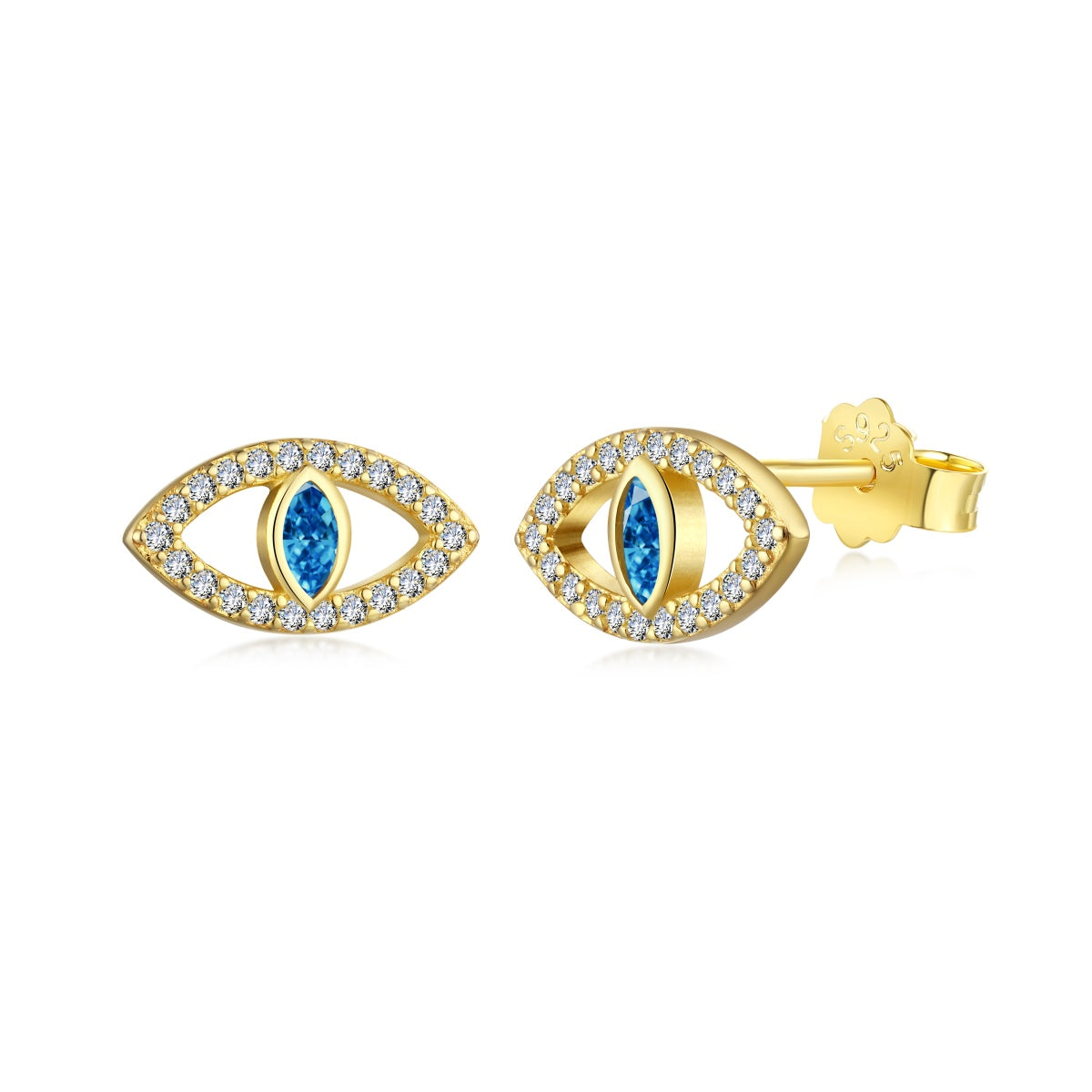 [AuraEcho]Blue Devil Eyes Hollow Stud Earrings