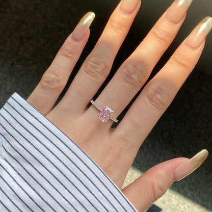 [AuraEcho]2.0 Carat Dazzling Sparkling Radiant Cut Party Ring