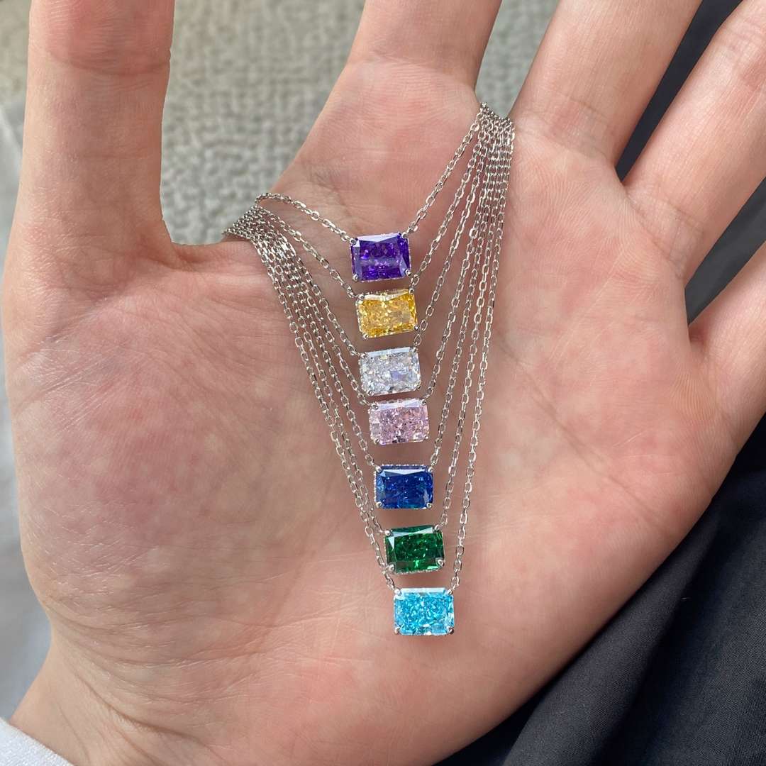 [AuraEcho]Luxurious Square Shape Colorful Necalack