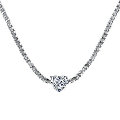 [AuraEcho]2.0 Carat Sparkling Tennis Heart Cut Necklace
