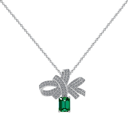 [AuraEcho]Luxurious Flower Shape Emerald Cut Necklace