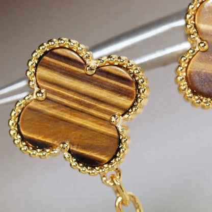 [AuraEcho]CLOVER  2 MOTIF  TIGER EYE CARNELIAN EARRINGS