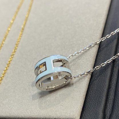 [AuraEcho]POP H LIGHT BLUE NECKLACE