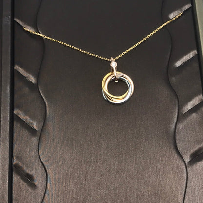 [AuraEcho]TRINITY SILVER GOLD PINK GOLD NECKLACE