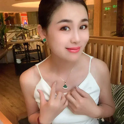 [AuraEcho]CLOVER MEDIUM 1 MOTIFS MALACHITE  EARRINGS