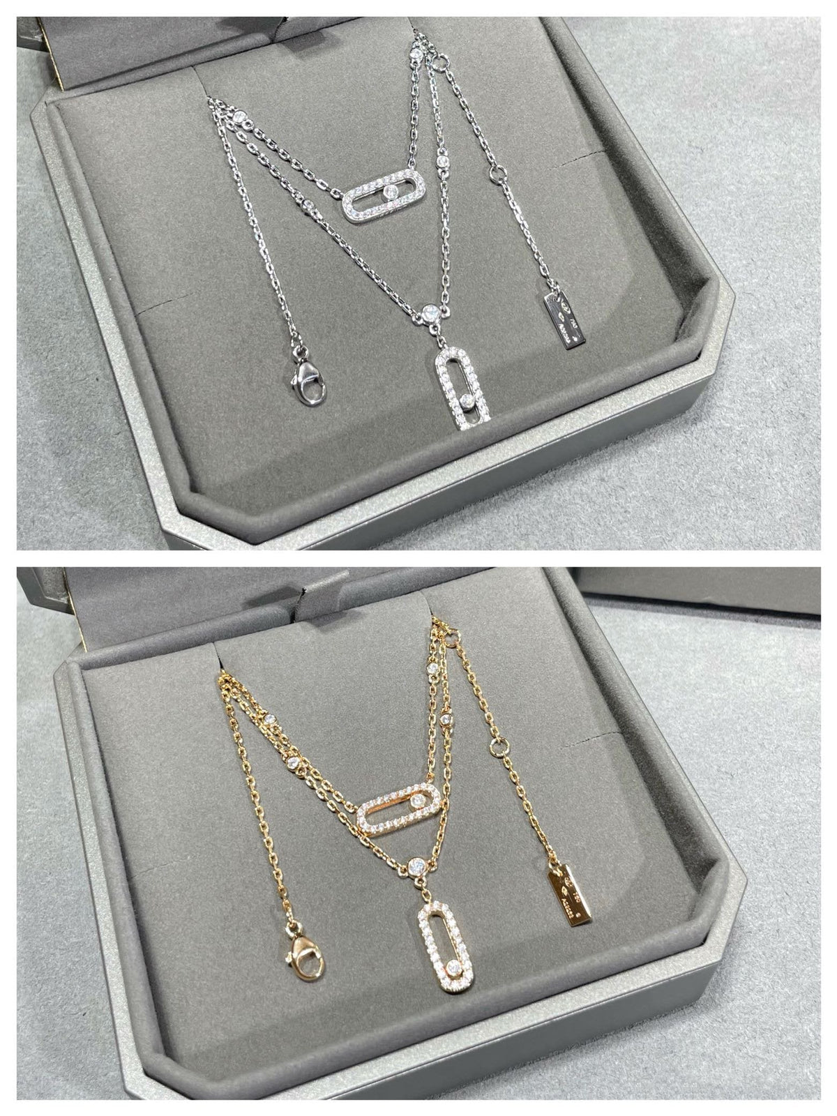 [AuraEcho]MOVE 2 ROW DIAMOND NECKLACE