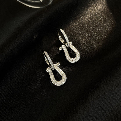 [AuraEcho]FORCE 10 FULL DIAMOND DROP EARRINGS MEDIUM MODEL