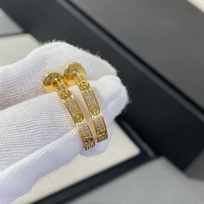 [AuraEcho]LOVE DIAMOND GOLD HOOP EARRINGS