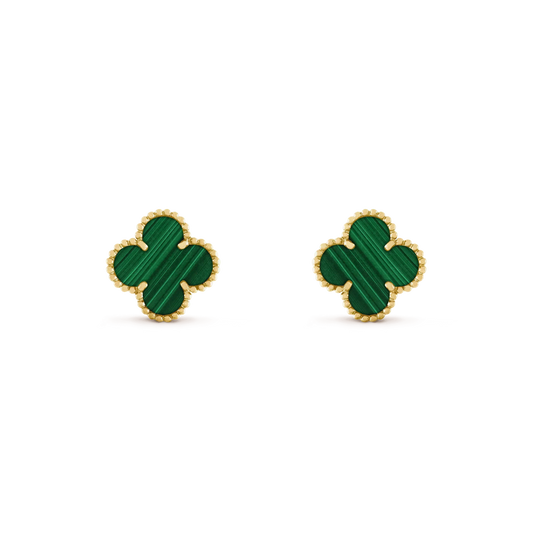 [AuraEcho]CLOVER MEDIUM 1 MOTIFS MALACHITE  EARRINGS