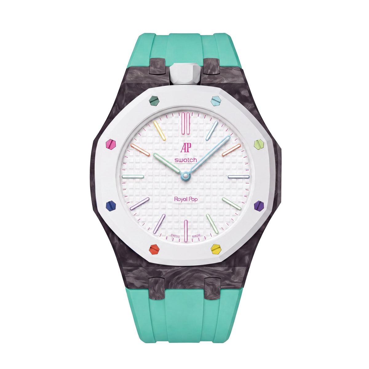 [AuraEcho]Royal Oak Pop Exclusive Carbon‑fiber Case & Silicone Strap(Only Strap)
