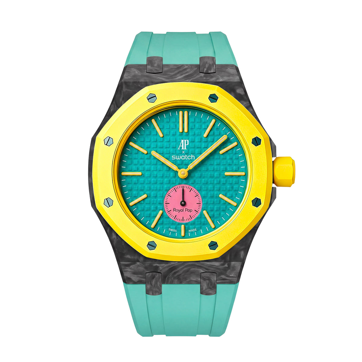 [AuraEcho]Royal Oak Pop Exclusive Carbon‑fiber Case & Silicone Strap(Only Strap)