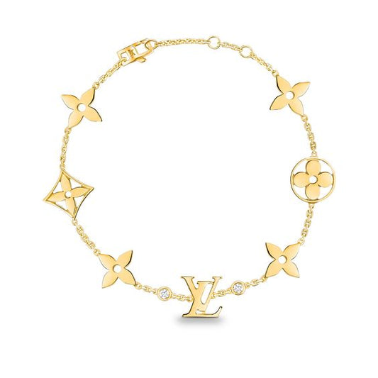 [AuraEcho]STAR AND SUN 7 MOTIFS GOLD BRACELET