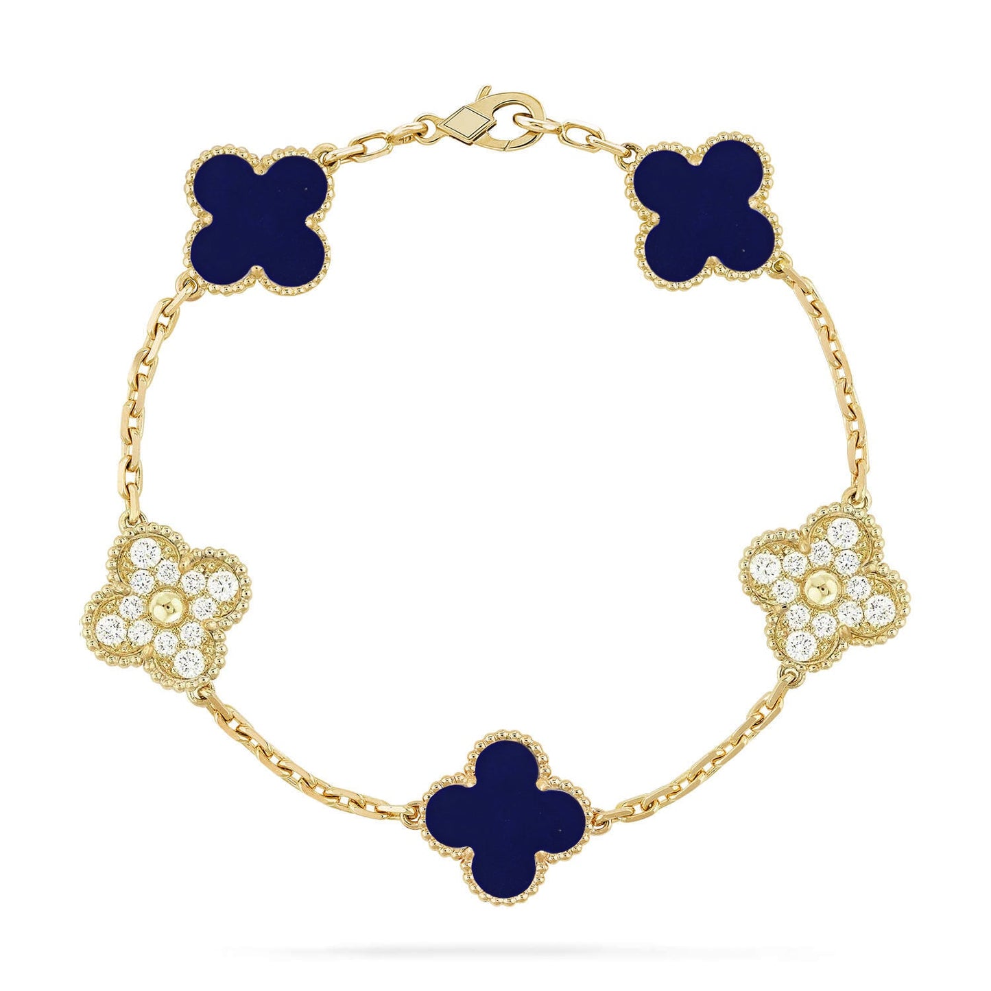 [AuraEcho]CLOVER 5 MOTIF LAPIS LAZULI BRACELET COLLECTION