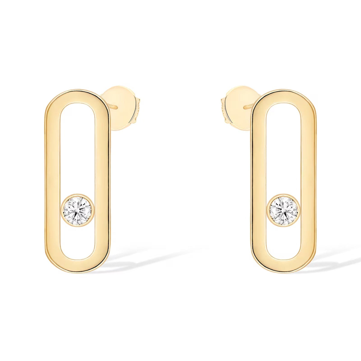 [AuraEcho]MOVE UNO SMALL 1 DIAMOND EARRINGS