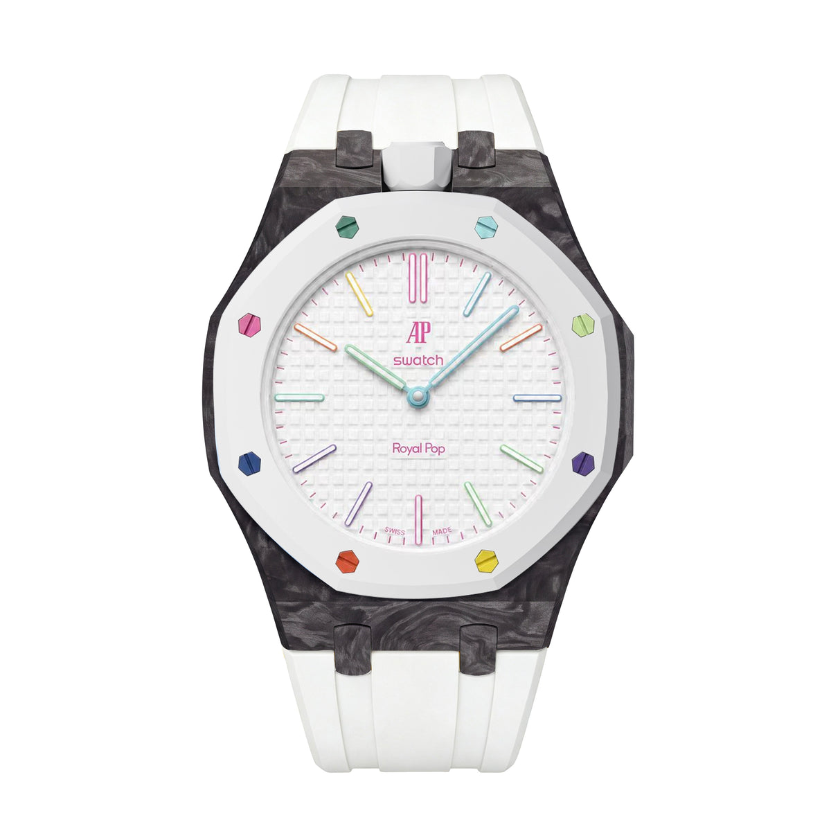 [AuraEcho]Royal Oak Pop Exclusive Carbon‑fiber Case & Silicone Strap(Only Strap)