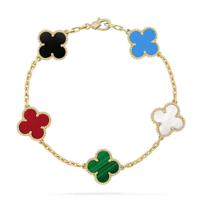 [AuraEcho]CLOVER 5 MOTIFS MULTICOLOR  BRACELET