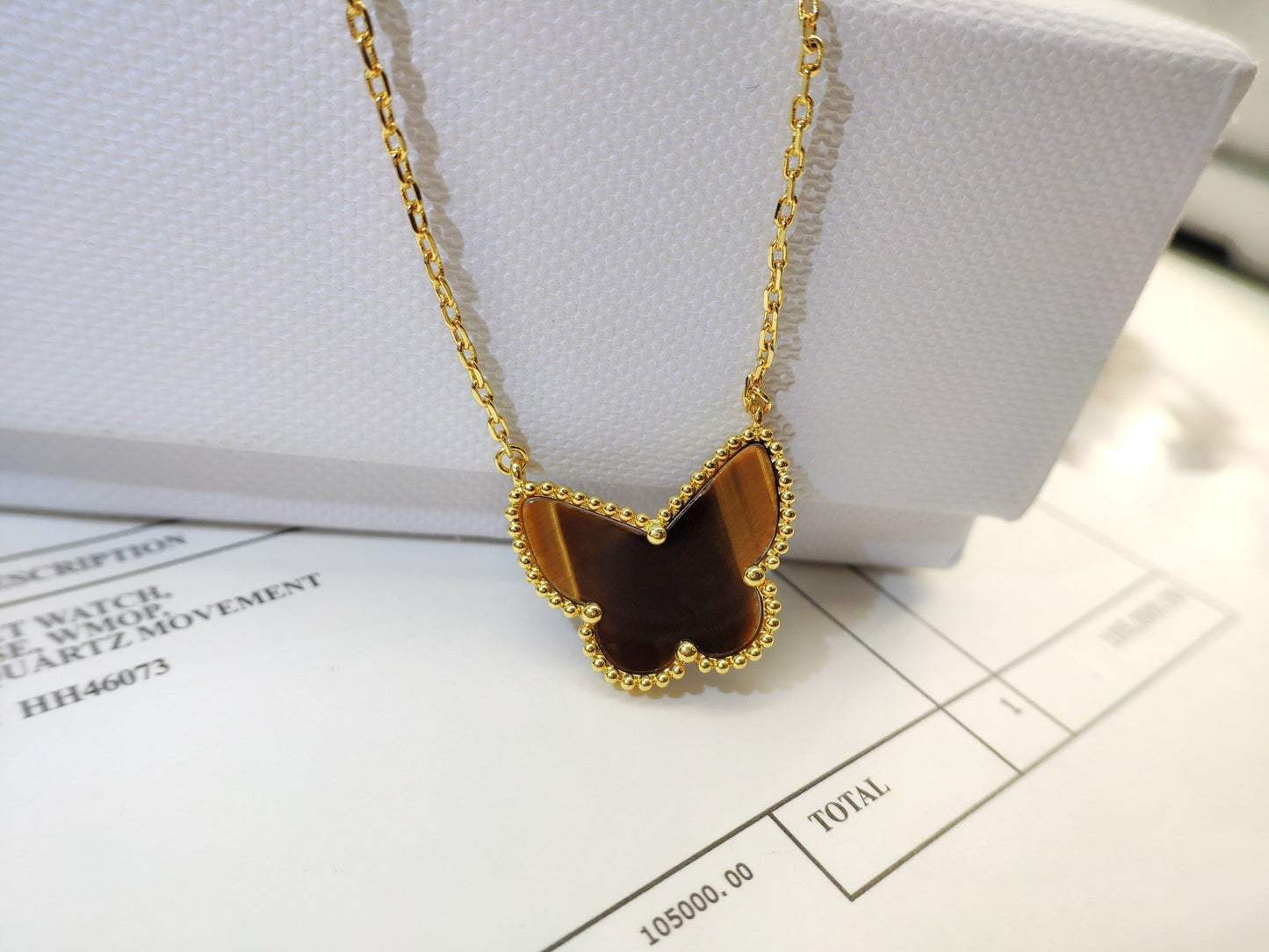[AuraEcho] TIGER__ EYE BUTTERFLY NECKLACE