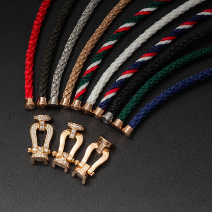 [AuraEcho]FORCE LARGE HORSESHOE FULL DIAMOND BRACELET GOLD