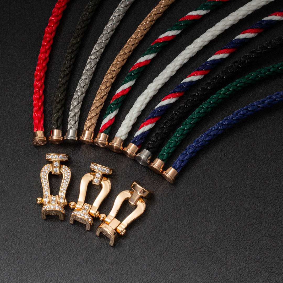 [AuraEcho]FORCE LARGE HORSESHOE FULL DIAMOND BRACELET ROSE GOLD