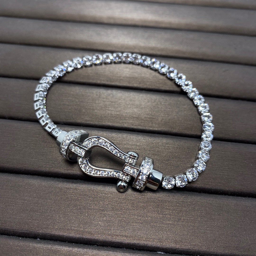 [AuraEcho]FORCE  HORSESHOE  DIAMOND TENNIS BRACELET