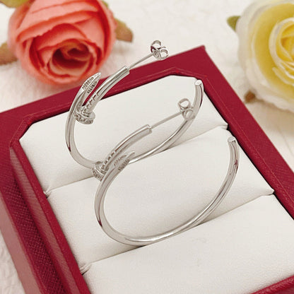 [AuraEcho]JUSTE HALF DIAMOND LARGE EARRINGS
