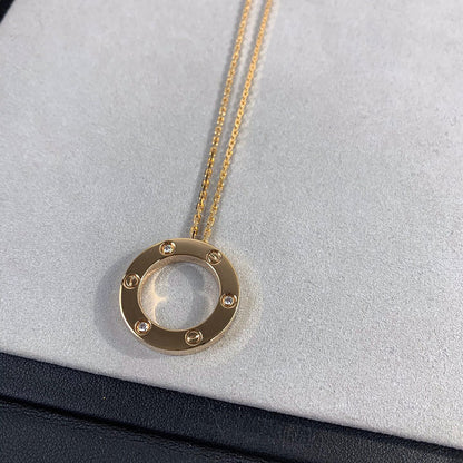 [AuraEcho]LOVE NECKLACE 16MM 3 DIAMONDS