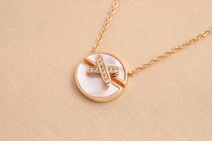 [AuraEcho]JEUX DE ROSE GOLD DIAMOND NECKLACE