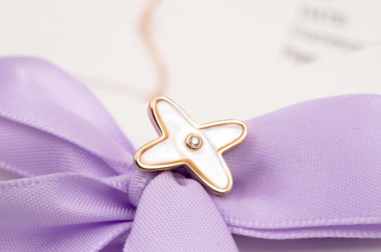 [AuraEcho]JEUX DE WHITE MOP PINK GOLD DIAMOND EARRINGS