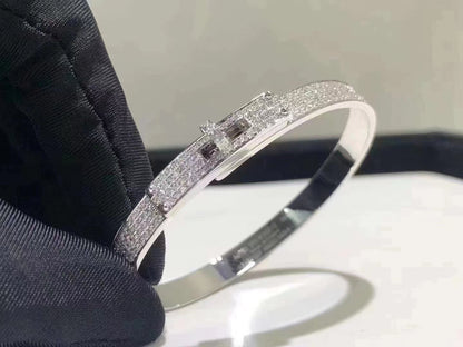 [AuraEcho]HM KELLY BRACELET IN SILVER AND FULL PAVE DIAMOND