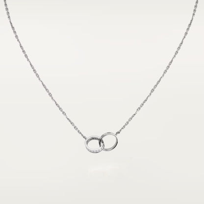 [AuraEcho]LOVE DOUBLE RING HALF DIAMOND NECKLACE
