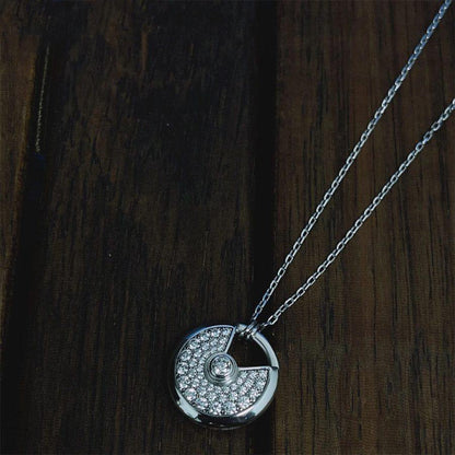 [AuraEcho]AMULETTE SILVER FULL DIAMOND NECKLACE