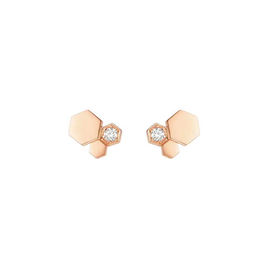 [AuraEcho]BEE LOVE PINK GOLD DIAMOND EARRINGS