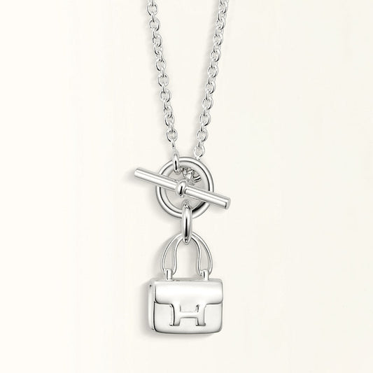 [AuraEcho]POP H PEDANT SILVER NECKLACE