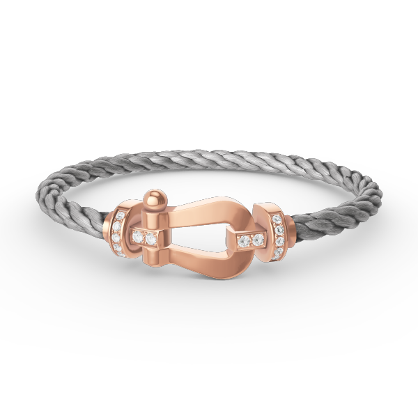 [AuraEcho]FORCE LARGE HORSESHOE HALF DIAMOND BRACELET ROSE GOLD