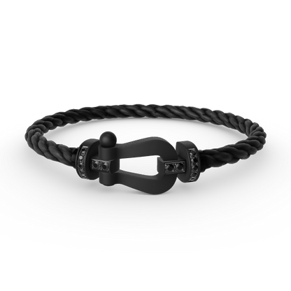 [AuraEcho]FORCE LARGE SERIES HORSESHOE BLACK SAMURAI BRACELET