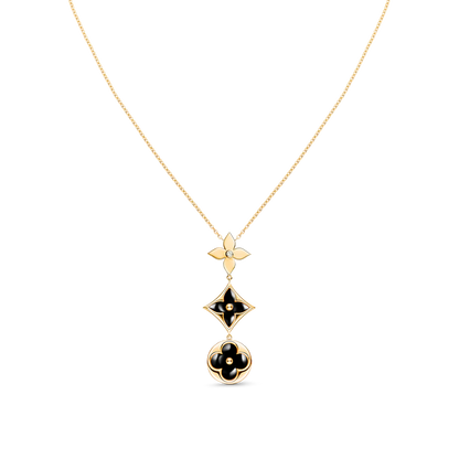 [AuraEcho]STAR AND SUN ONYX PINK GOLD NECKLACE