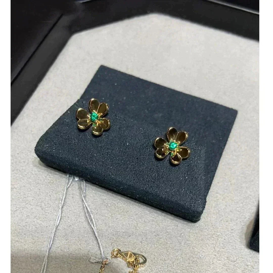 [AuraEcho]FRIVOLE  FLOWER MALACHITE EARRINGS